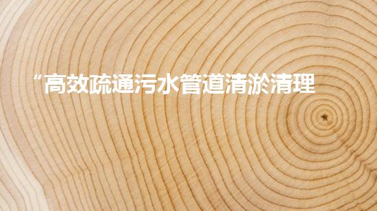“高效疏通污水管道清淤清理，保障都市环境洁净畅通”