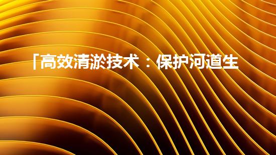 「高效清淤技术：保护河道生态环境，提升治理效果」