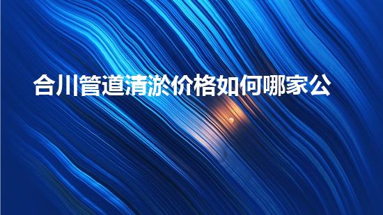 合川管道清淤价格如何哪家公司更稳妥？