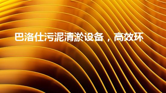 巴洛仕污泥清淤设备，高效环保新选择！