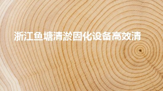 浙江鱼塘清淤固化设备高效清淤技术助力水域生态重生！
