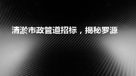 清淤市政管道招标，揭秘罗源县的地下奇迹！