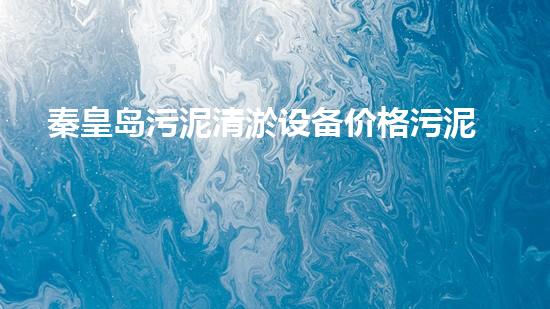 秦皇岛污泥清淤设备价格污泥清淤设备的市场趋势与选择指南