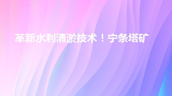 革新水利清淤技术！宁条塔矿水仓招标揭秘，你知道谁能解决这一难题吗？