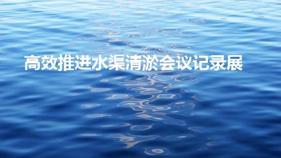 高效推进水渠清淤会议记录展现务实成果