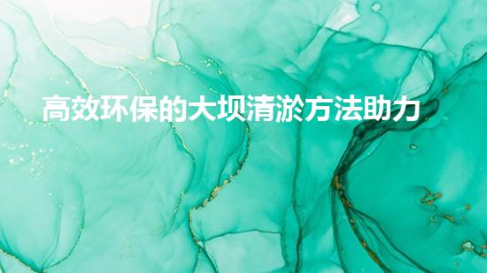 高效环保的大坝清淤方法助力水利工程提质增效