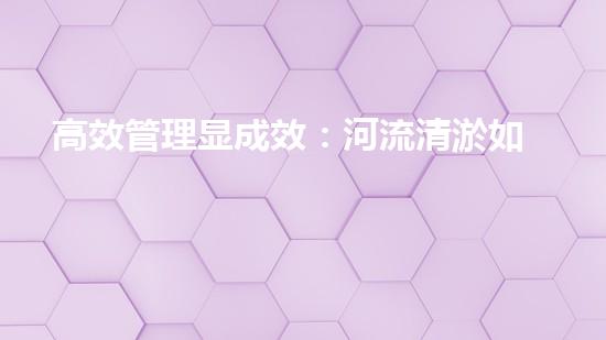 高效管理显成效：河流清淤如何处理有妙招